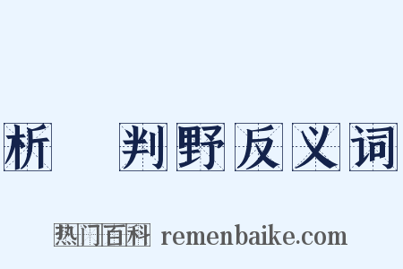析珪判野反义词是什么意思的图片